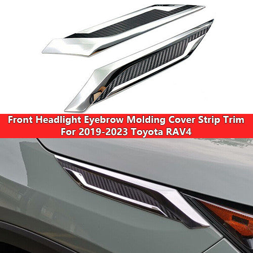 2P Front Headlight Eyebrow Moulding Cover Strip Trim For 2019-2023 for Toyota RAV4