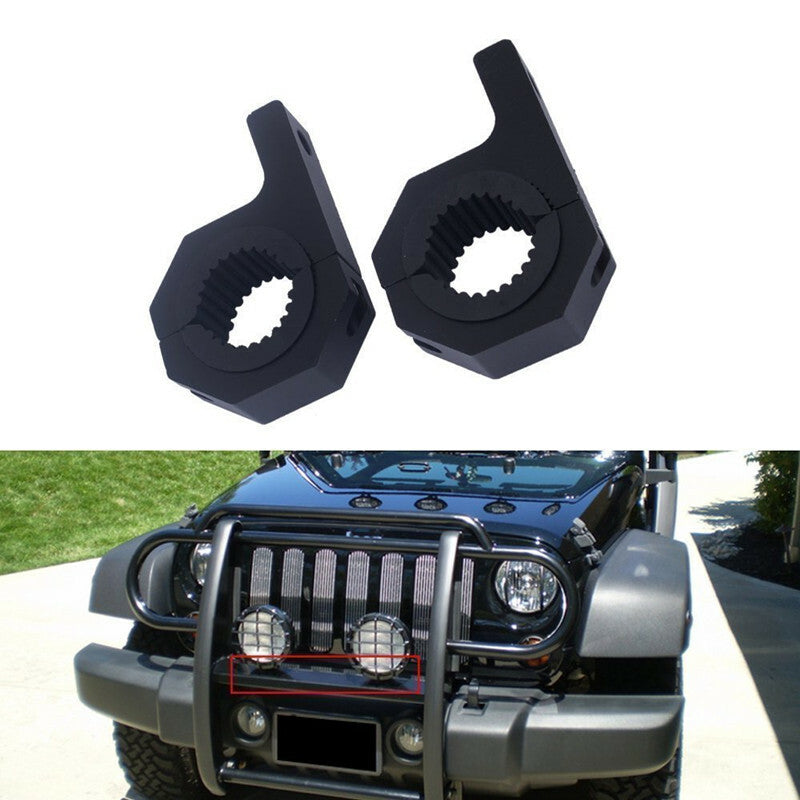 2Pcs 30mm Bracket LED Work Light Bar Horizontal Tube Clamp Roof Roll Cage Holder