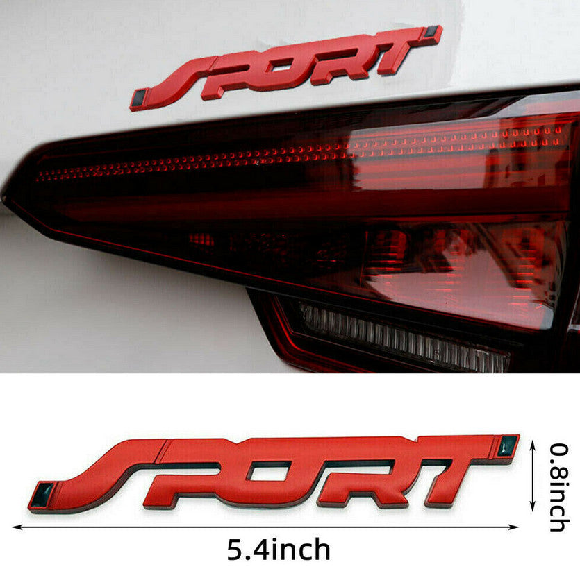 1 piece of logo badge sticker for trunk side fender rear boot badge sporty red