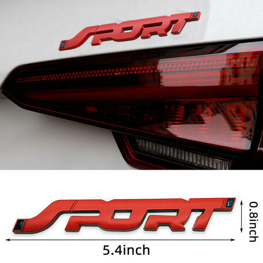 1 piece of logo badge sticker for trunk side fender rear boot badge sporty red