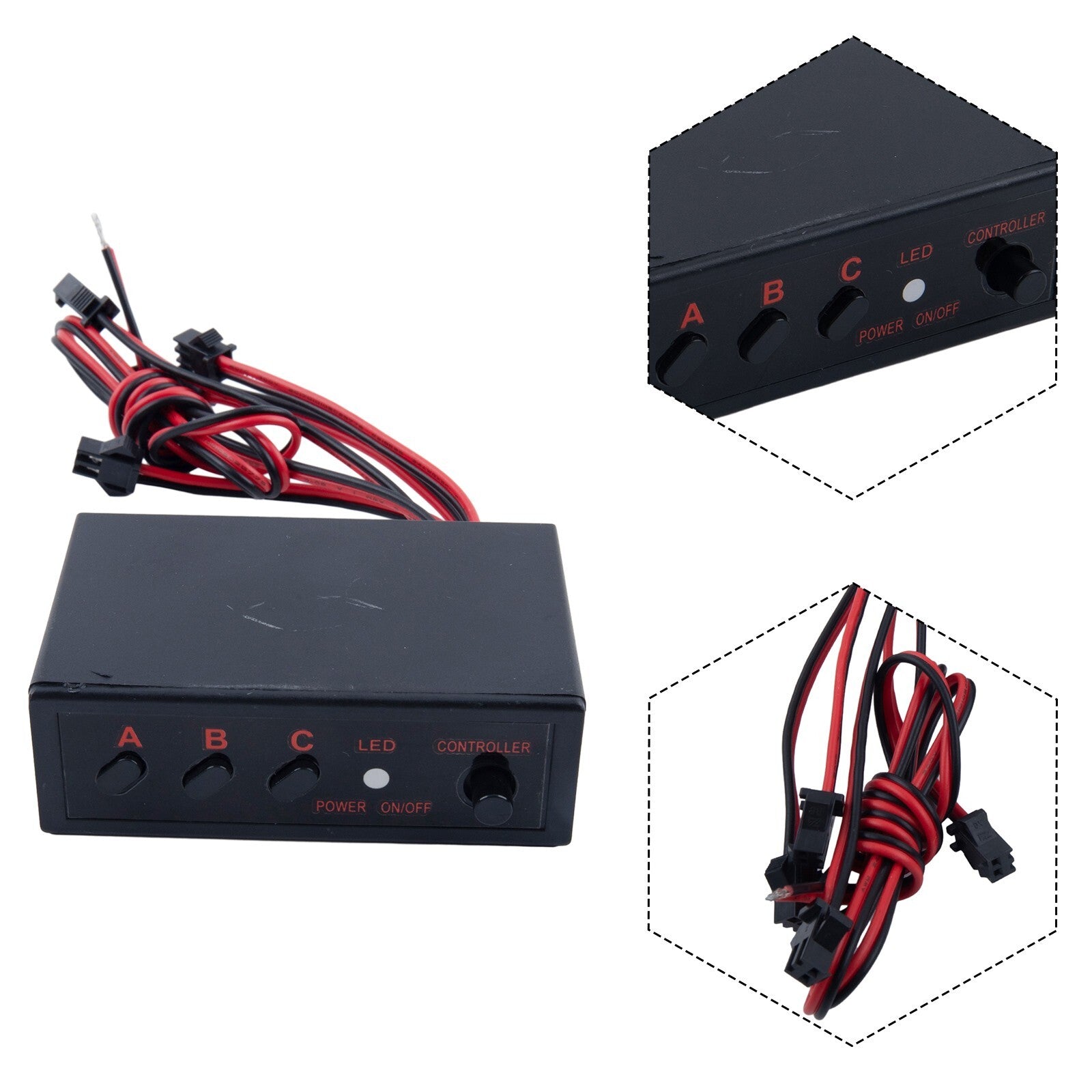 4 Ways LED Strobe Flash Light Lamp Flasher Flashing-Controller Box 12V