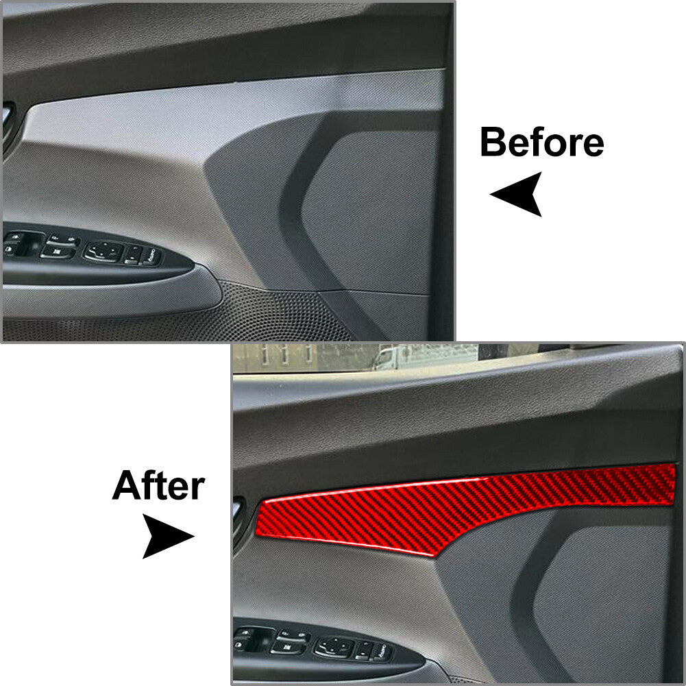 Carbon Fiber Interior Door Panel Cover Trim for Hyundai for Veloster JS N 2019-23