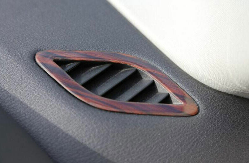 Fit For X1 E84 2013-2015 Red Wood Grain Dashboard Upper Air Outlet Vent Trim 2X