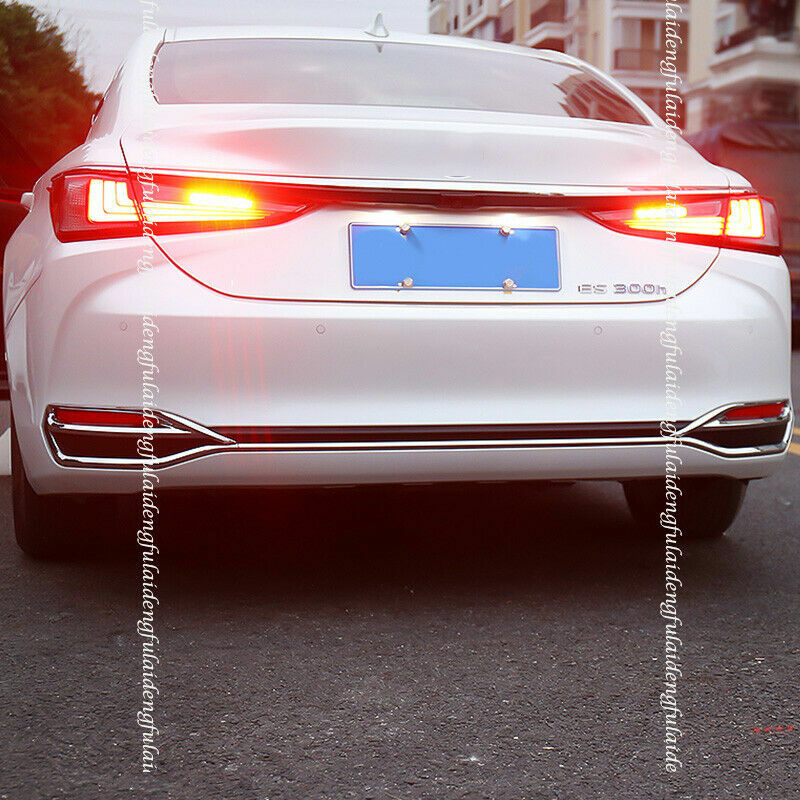 for Lexus ES350/300H 2019-22 Chrome Rear Bumper Decor Frame Fog Light Trim Cover