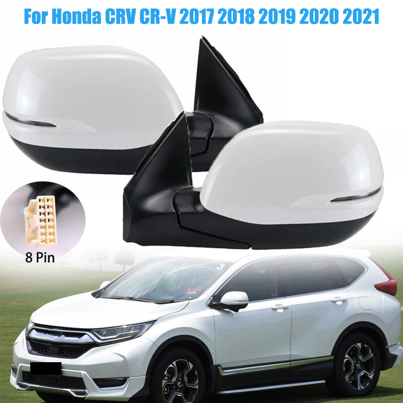 Pair Electric Folding Power Heated Side View Mirror 8Pin for Honda CRV 2017-2021