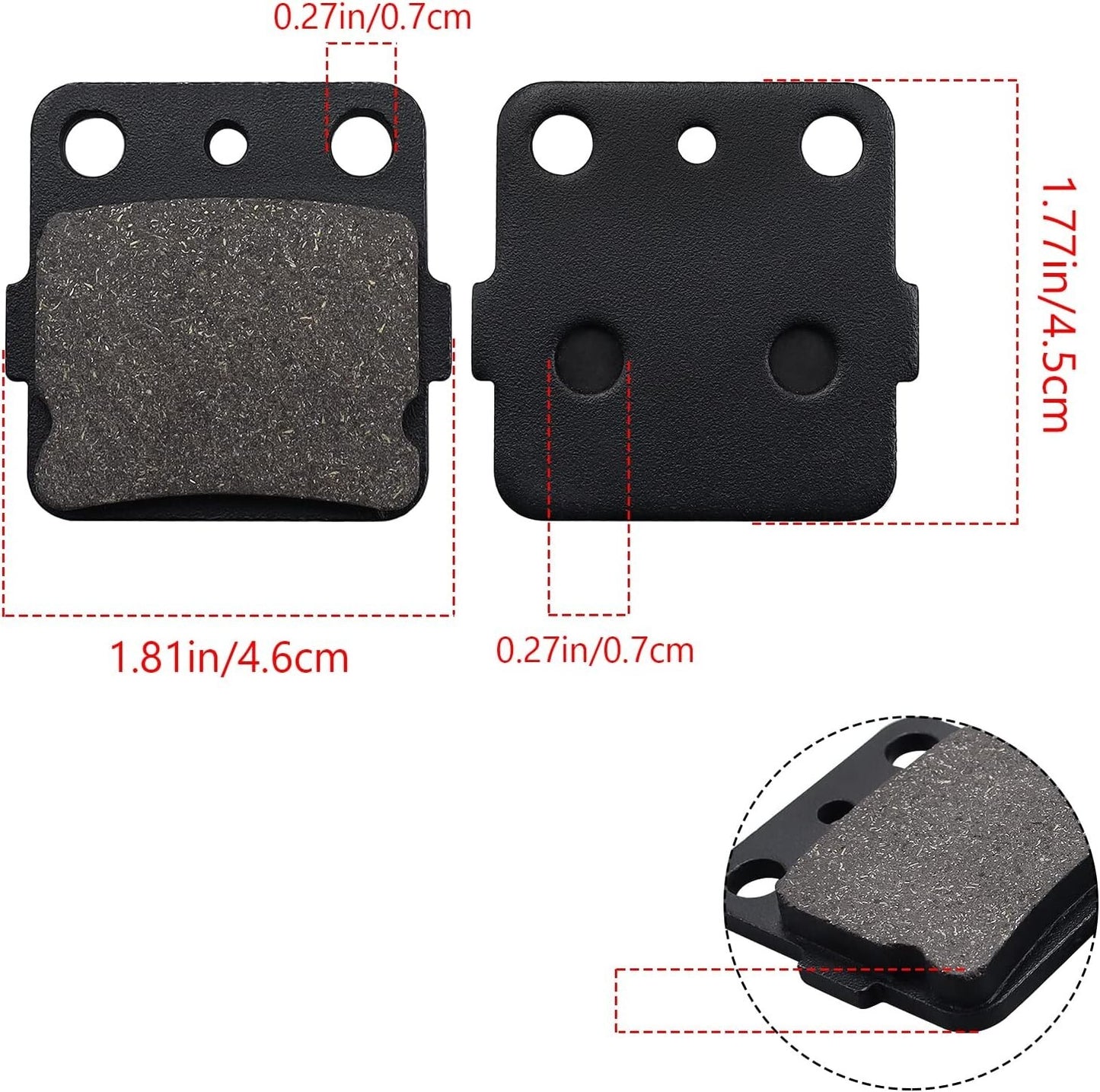 Front and Rear Brake Pads for Yamaha YZ250 YZ 250 W/WRW (2T) 1989
