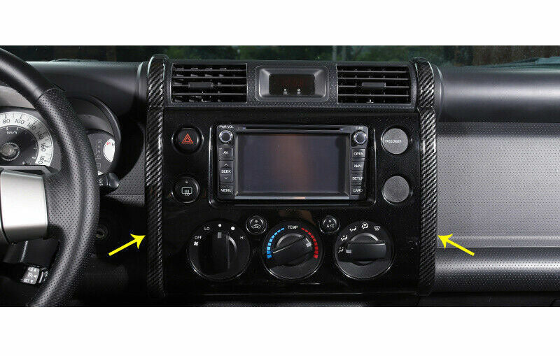 for Toyota FJ Cruiser 2007-2020 Carbon Fiber Console Navigation Side Strips Trim