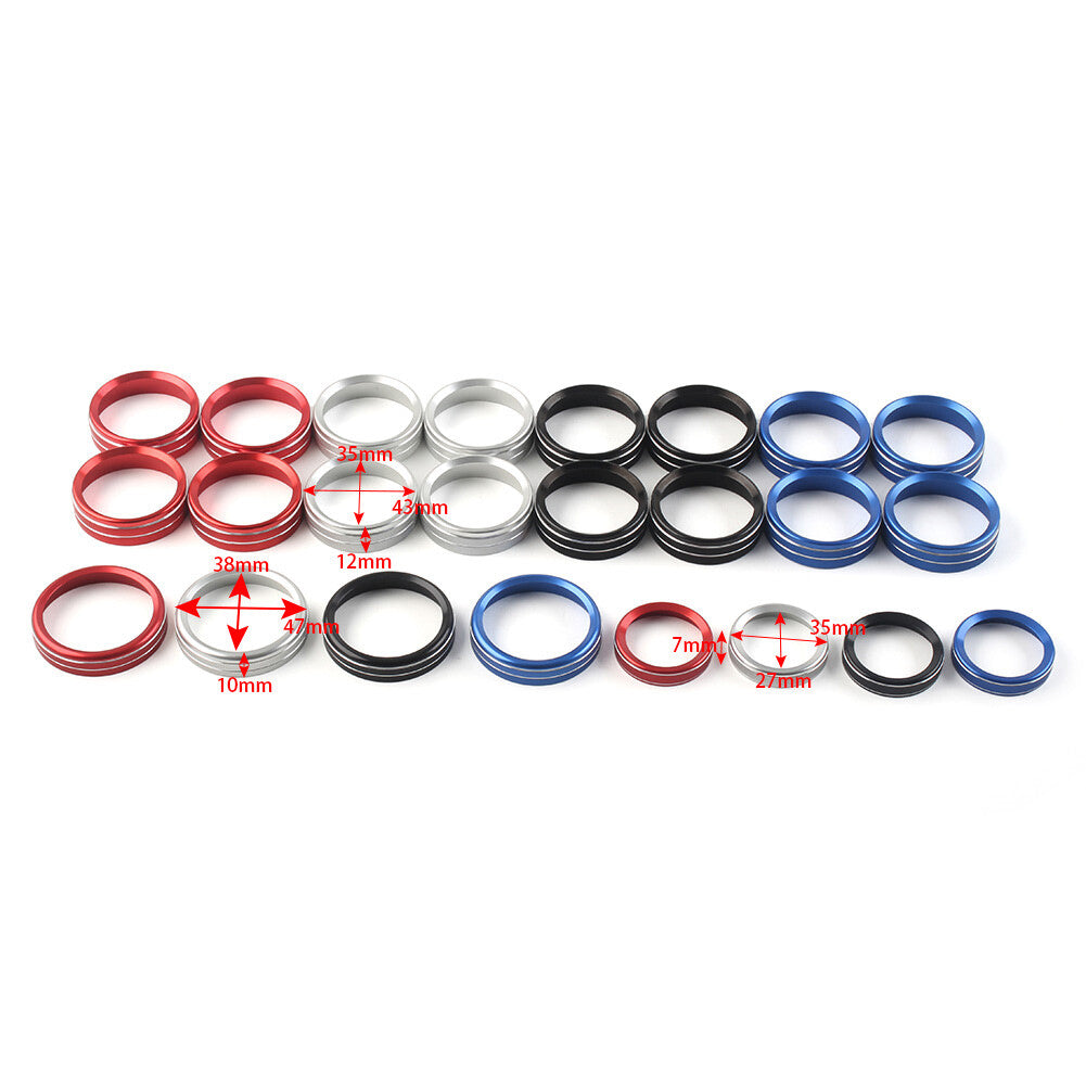 for Ford F150 XLT 2015-2020 6Pcs Air Conditioner Switch CD Button Ring Knob Trim