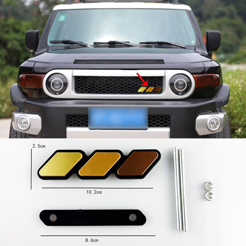 3-Color Front Upper Mesh Grill Grille Badge Trim for Toyota FJ Cruiser 2007-2014
