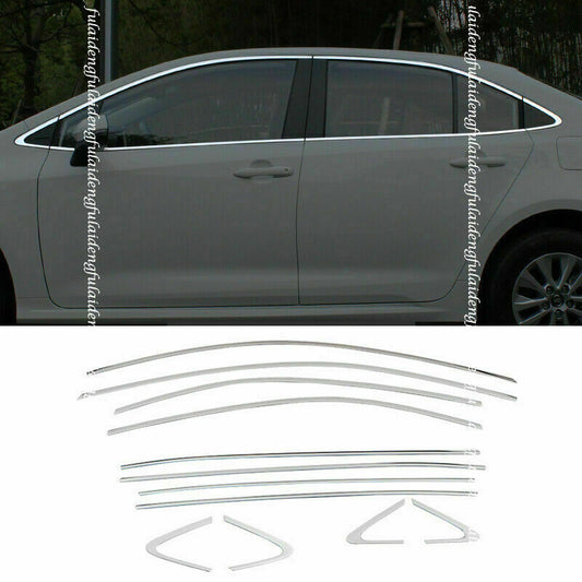 for Toyota for Corolla Sedan 2019-2023 Chrome Door Window Frame Molding Trim Strips