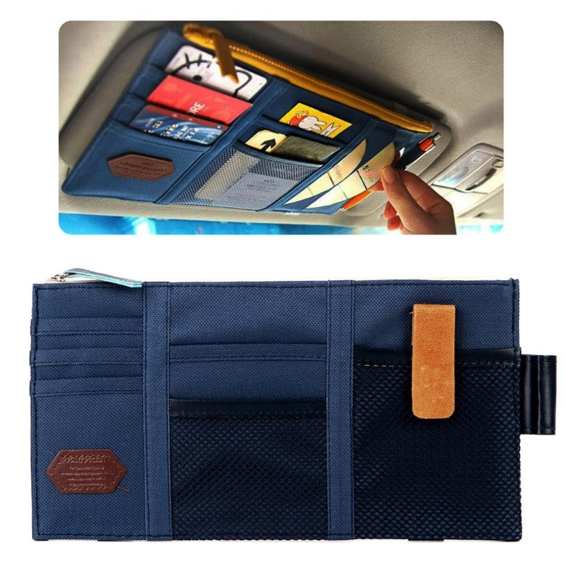 Car Blue Sun Phone Cards Pocket Organizer Shield Board Storage Cover Bag