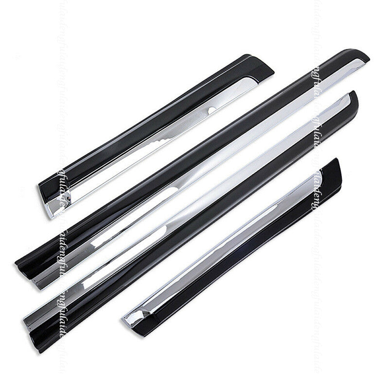 BlackChrome Car Door Body Strips Rubbing Cover trim for Toyota Prado 2010-2021