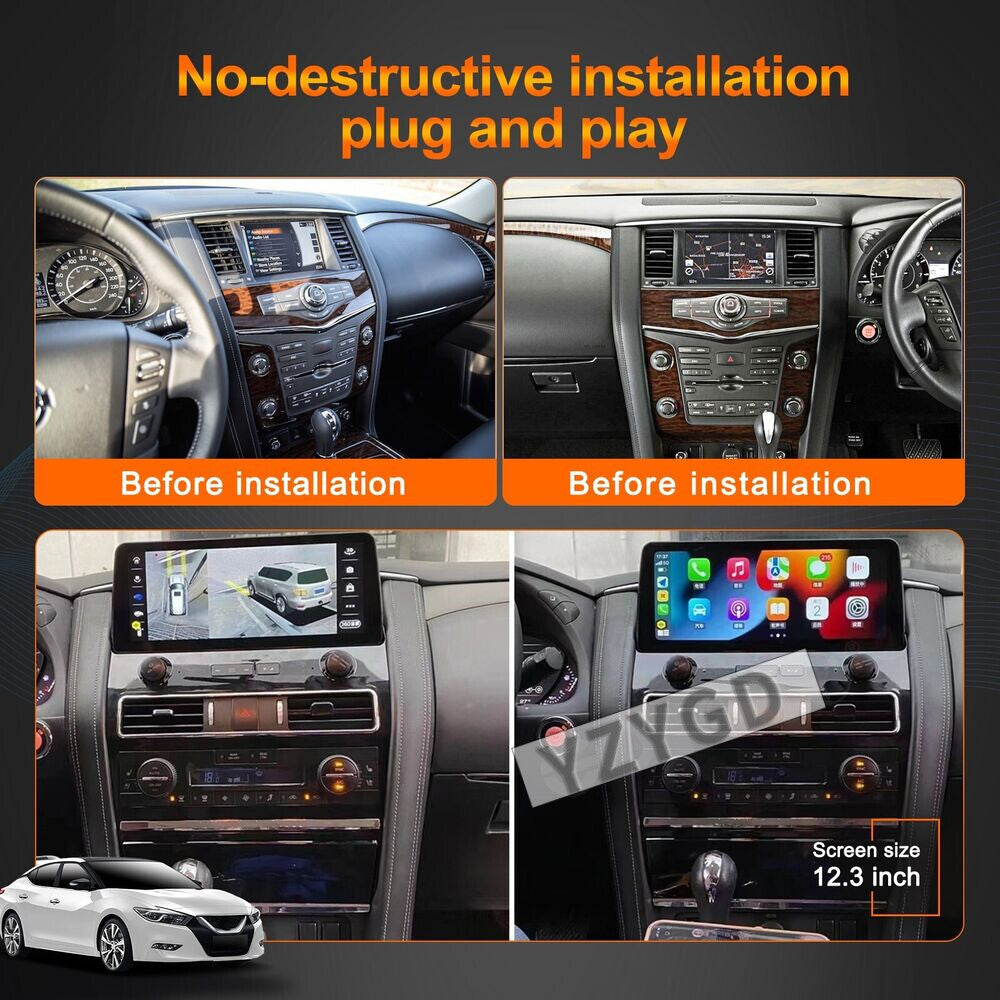 12.3Carplay Car Radio 2Din Screen for Nissan Amada Patrol Y62 2010-2020 64GB