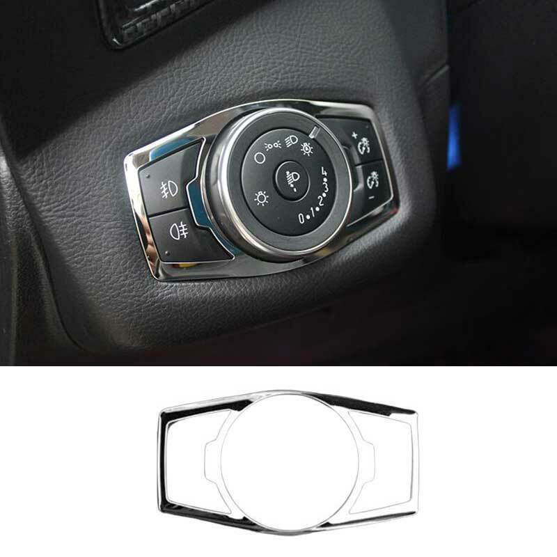 Chrome Trim Headlight Switch Control Frame Trim for Ford Escape Kuga 2013-2019