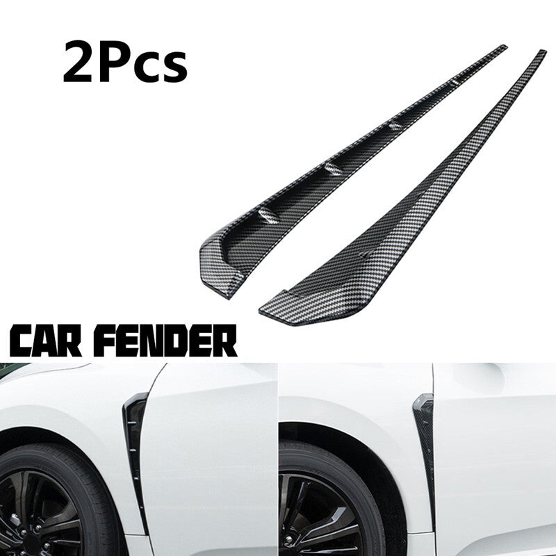 2Pcs Carbon fiber Car Fender Breather Cover Side Strip Cap Air Flow Sticker