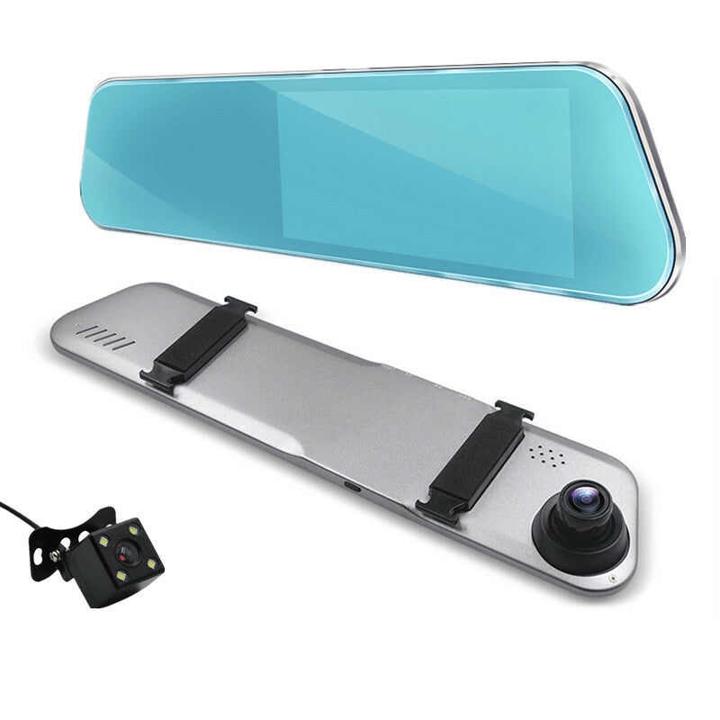 Driving Recorder Video Car DVR Dash Dual Camera 5.5inch Screen Rearview Mirror
