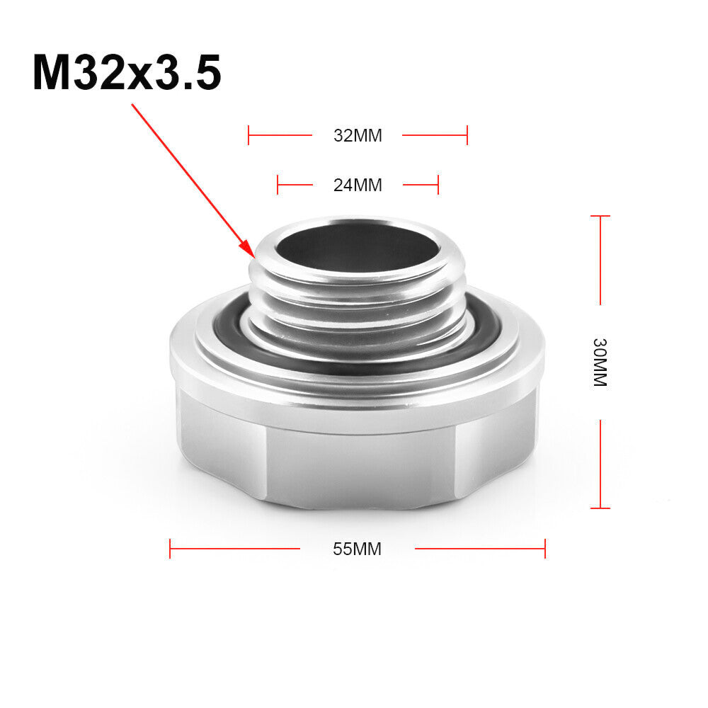 Silver JDM Aluminum Racing Engine Oil Filler Cap+ Radiator Cap for Honda for Acura