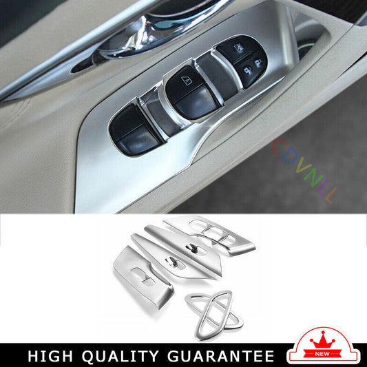 Glass Window Lifting Lock Panel 4PCS for Nissan Altima Teana 13-18 Matte Silver