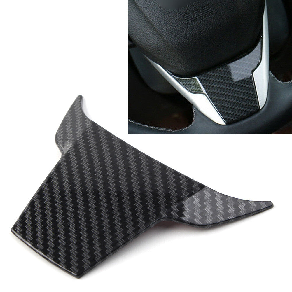 Car Steering Wheel Cover Trim Carbon Fiber Fit for Honda for Civic 10th Gen 2016-2017