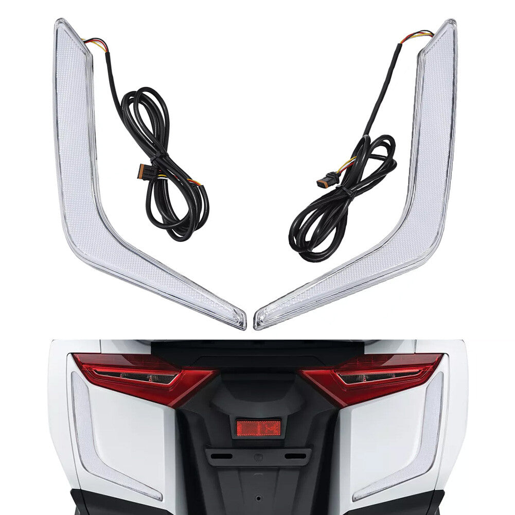 Pair Clear Rear Saddlebag Accents Lights for Honda Goldwing 1800 GL1800 2018-23