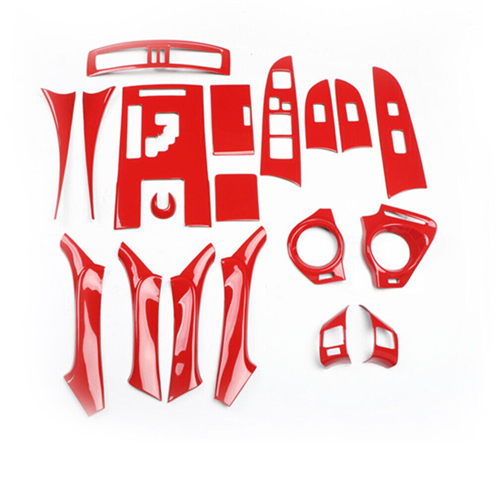 Car Interior Decoration Full Set Trim 19PCS Fit for Lexus IS 2006-11 Bright Red