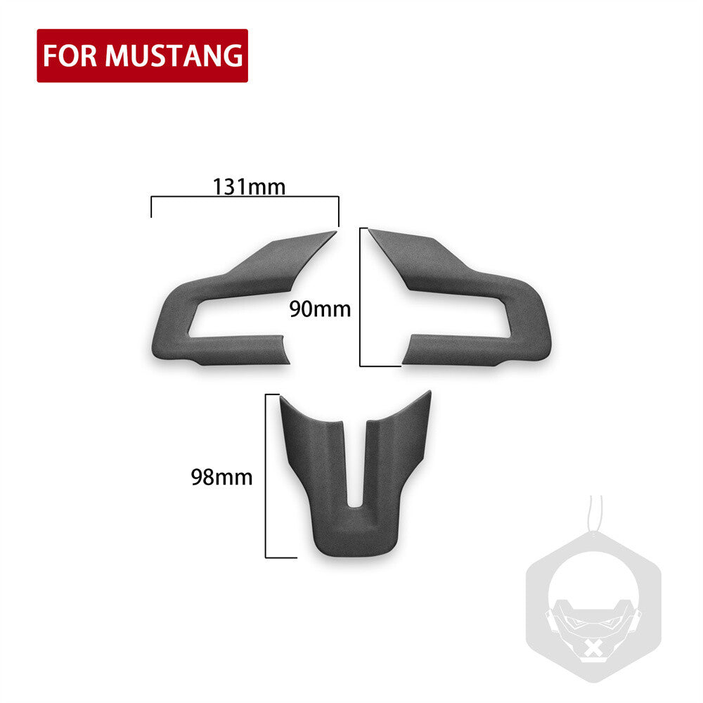 PU Leather Dark Gray Interior Steering Wheel Button Cover for Ford for Mustang 2015+