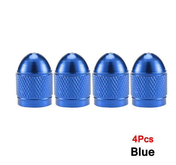 4-piece car tire valve cover rod air dust cover blue bullet for Nissan