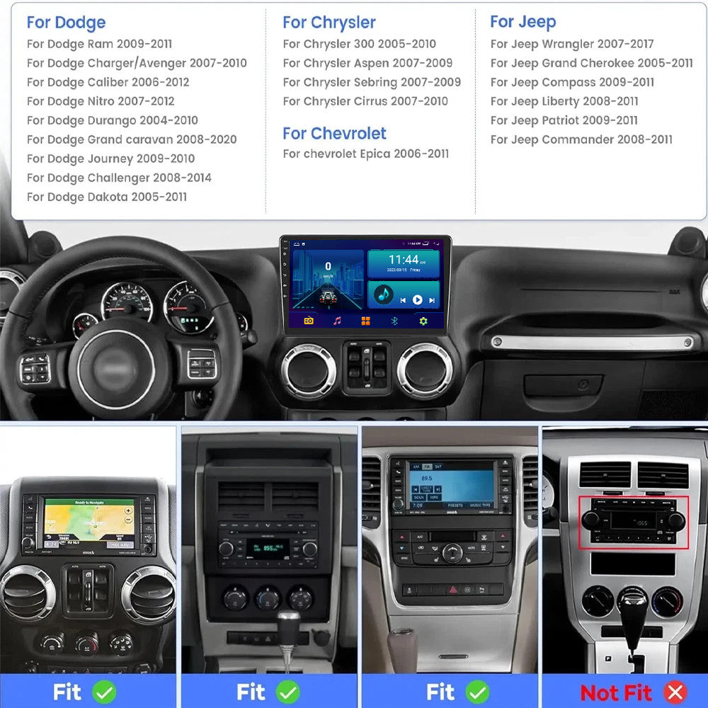 for Jeep for Wrangler JK 2007-2017 Stereo Android Auto Carplay Car Radio GPS Screen