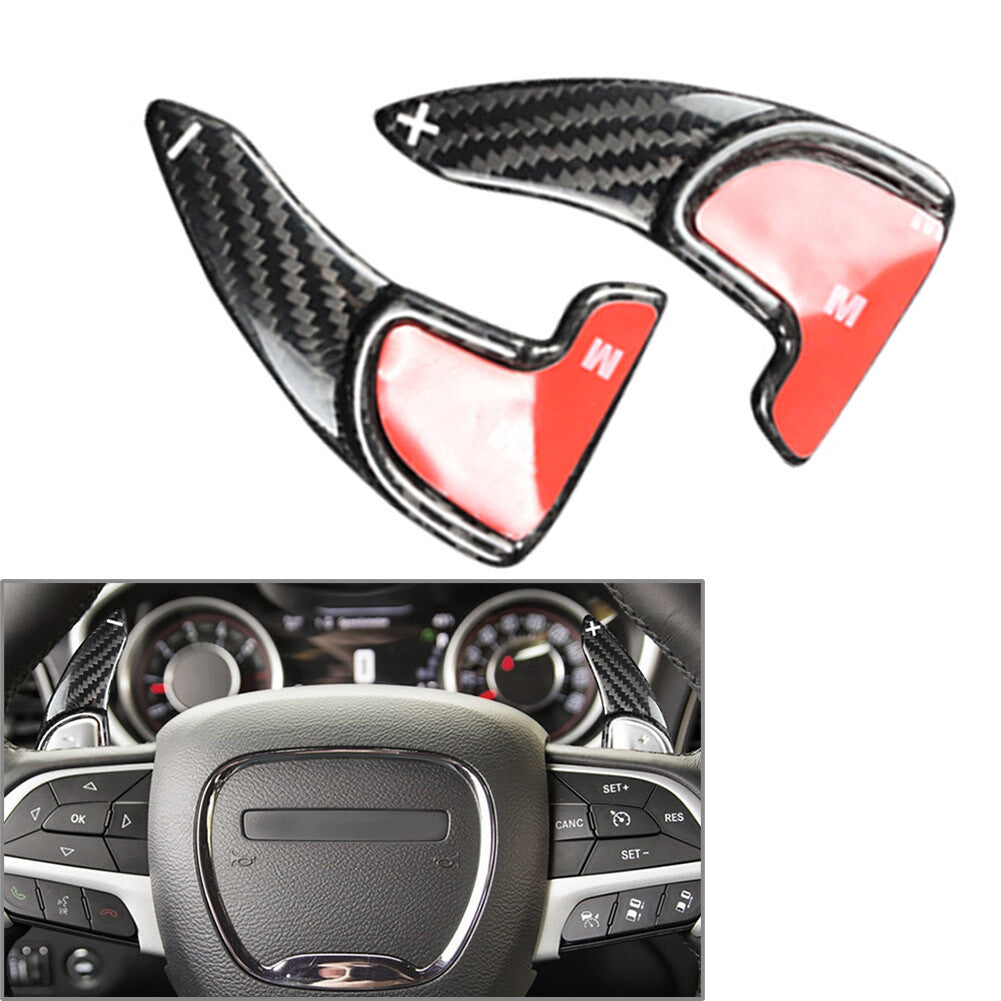 2¢ª Lenkradschaltwippe f¨¹r for Dodge for Challenger Charger Durango Kohlefaser