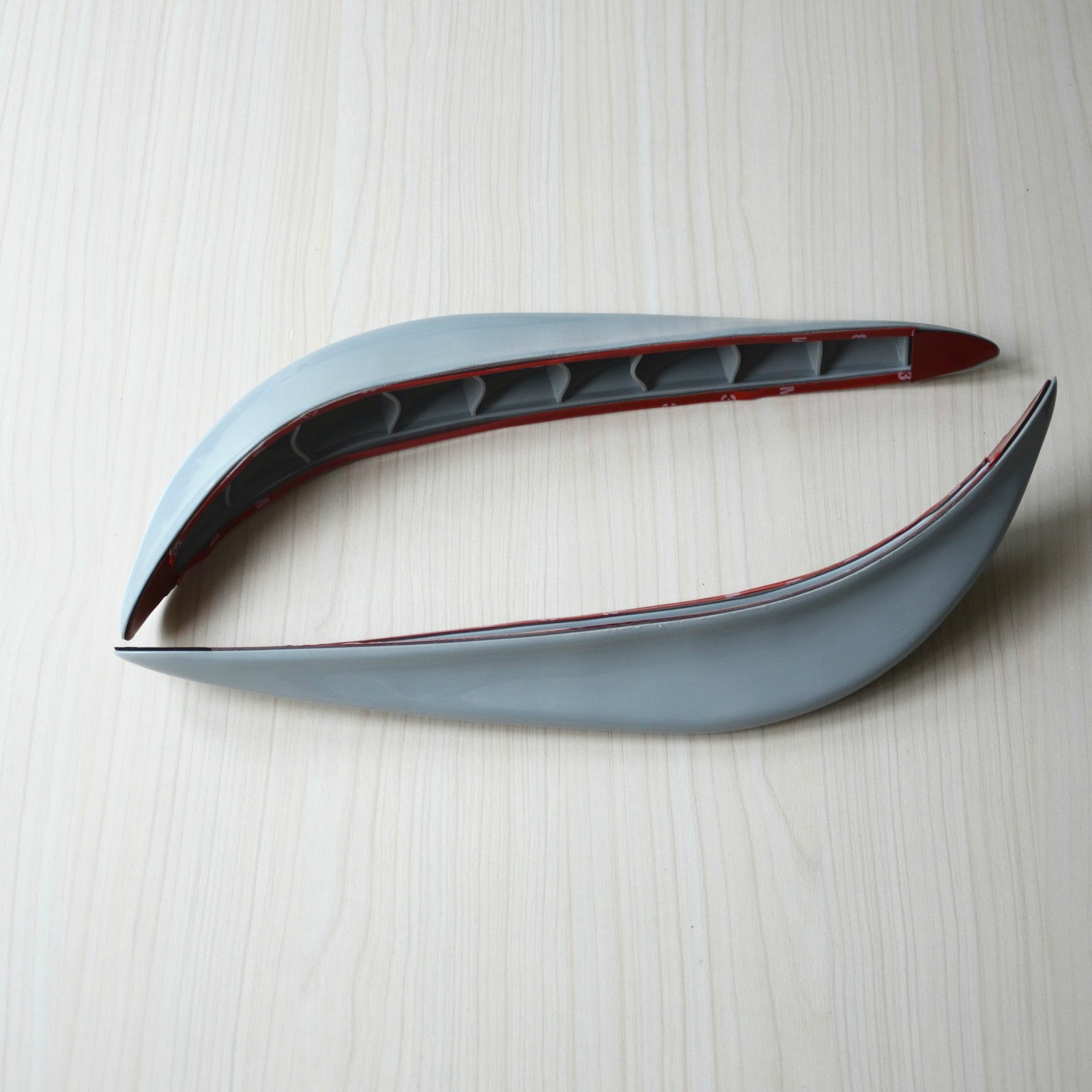 2x Car Front Back Bumper Anti-rub Cover Sticker Protector Guard Grey Streamline