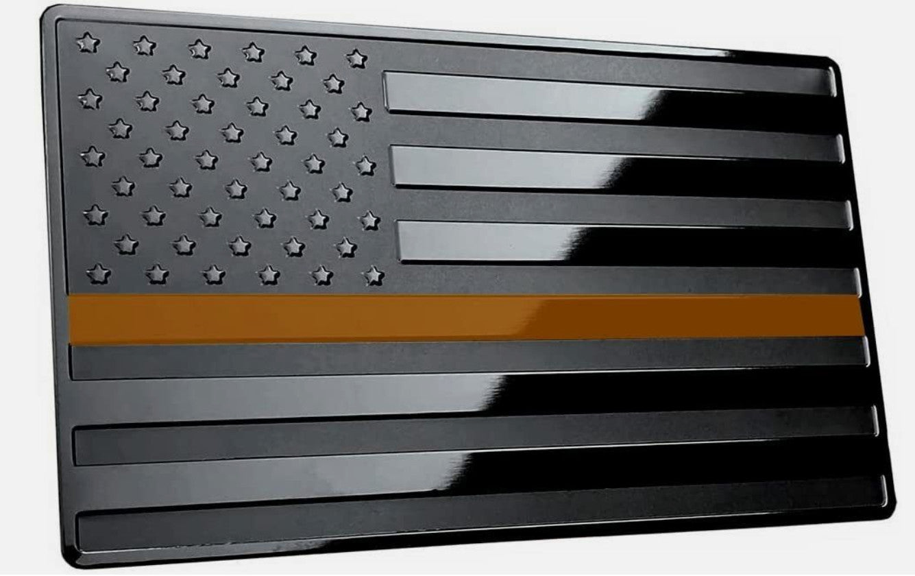2. Car side fender rear trunk badge sticker, American flag, black and orange, suitable  for ford  .