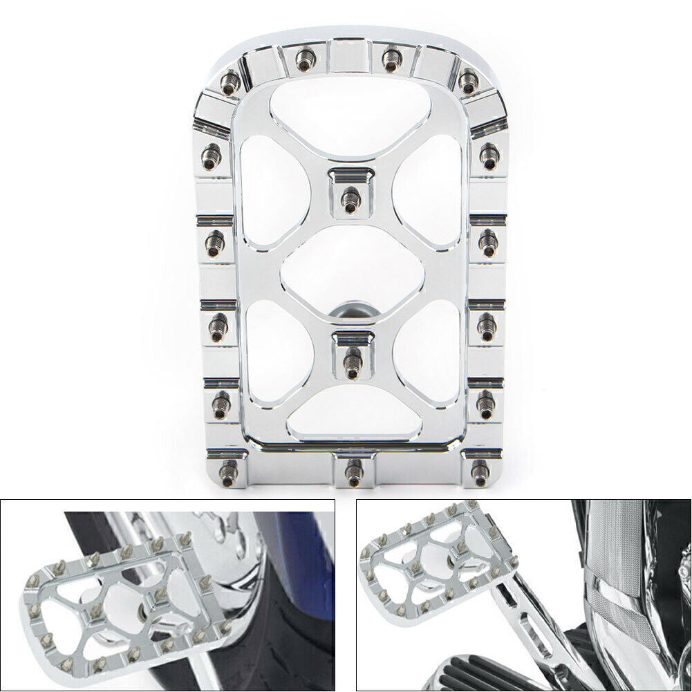 2x Chrome MX Style Large Brake Pedal Pad Cover Fit for Harley Softail Electra Glide