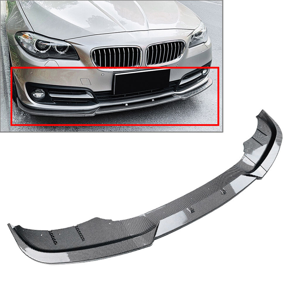 Front Bumper Lip Spoiler Splitter Carbon Fit for BMW 5 Series F10 F11 LCI 2015-2017