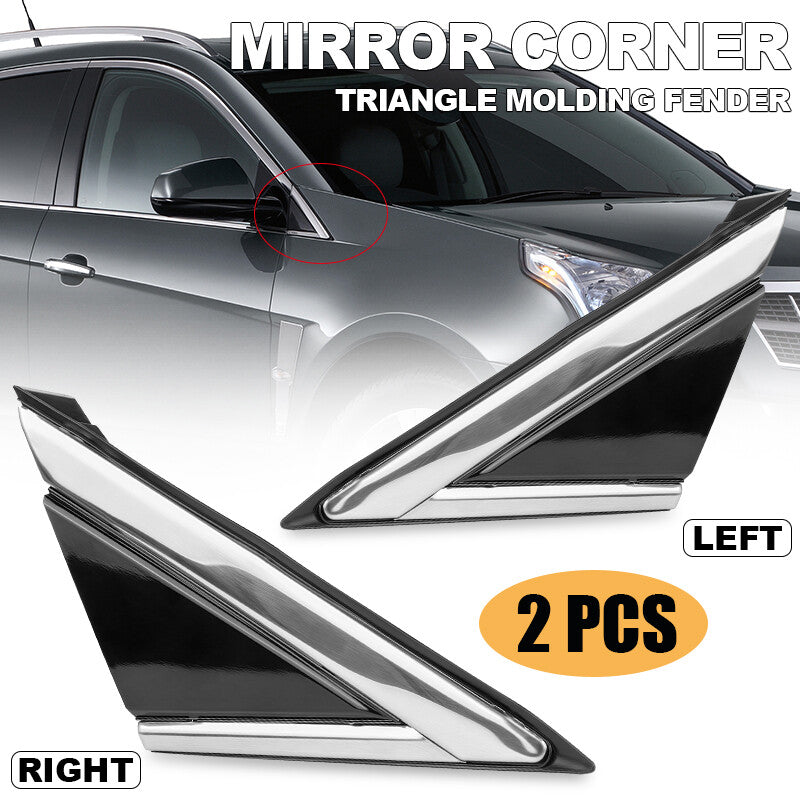 Mirror Corner Triangle Side Trim Left+Right Fender for Cadillac SRX 2010-2016