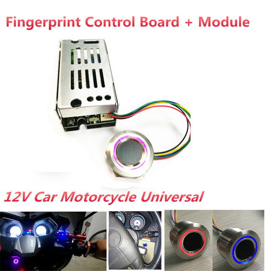 New 12V Fingerprint Control Board One Key Start For Car Door Motorcycle Lock