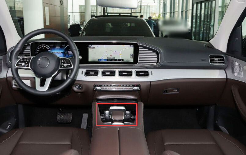 for Benz GLE GLS 20-22 Red Carbon Fiber Central Console Gear Shift Panel Trim
