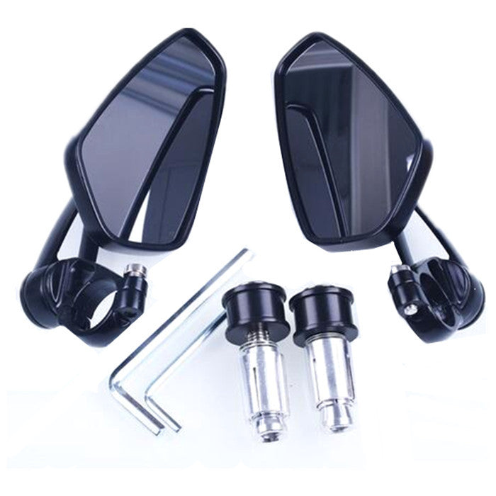 2 Pcs Shell Motorcycle Bike 7/8 22mm Handlebar Rearview Mirrors Adjustability