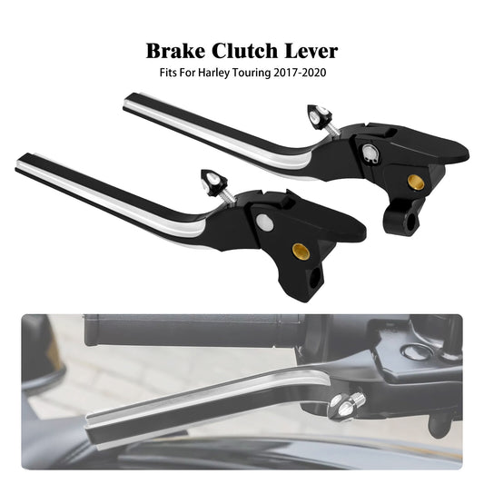 Black Brake Clutch Levers for Harley Touring Street Electra Road Glide 2017-2020
