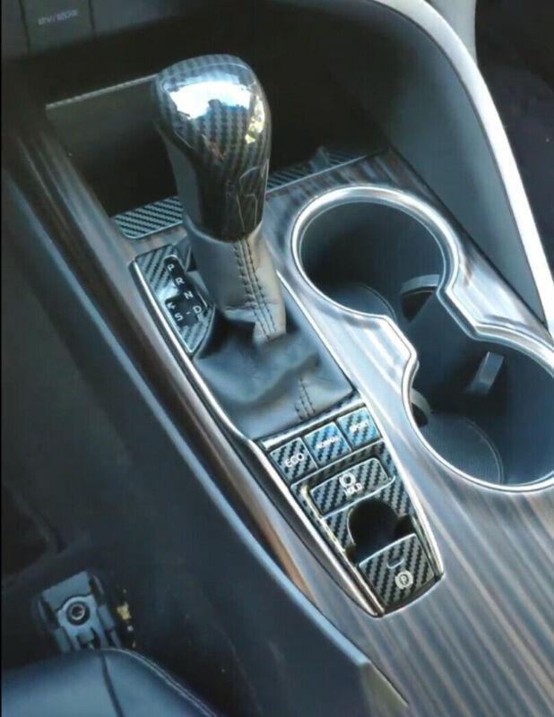 Carbon Fiber Steel Central Console Button Cover Trim for Toyota for Camry 2018-21