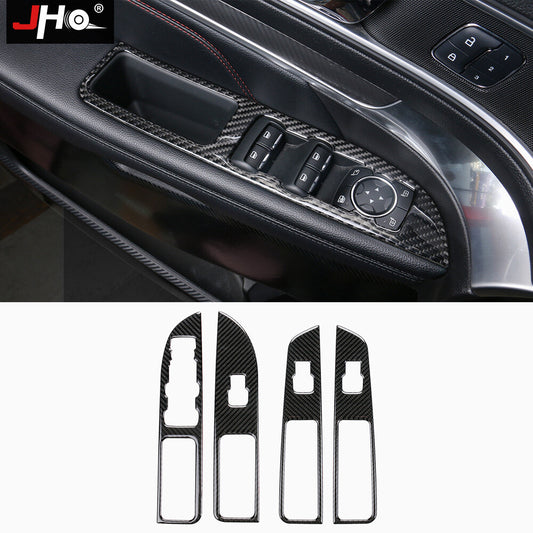 Real Carbon Fiber Window Switch Panel Cover Decor Trim for Ford Explorer 2013-19