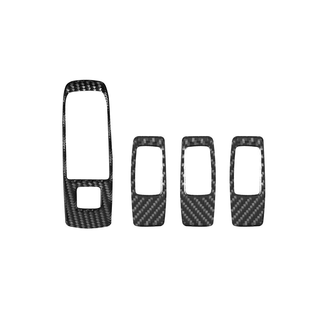 4X Carbon Fiber Door Control Switch Frame Cover Trim for Ford Ranger 2019-2022