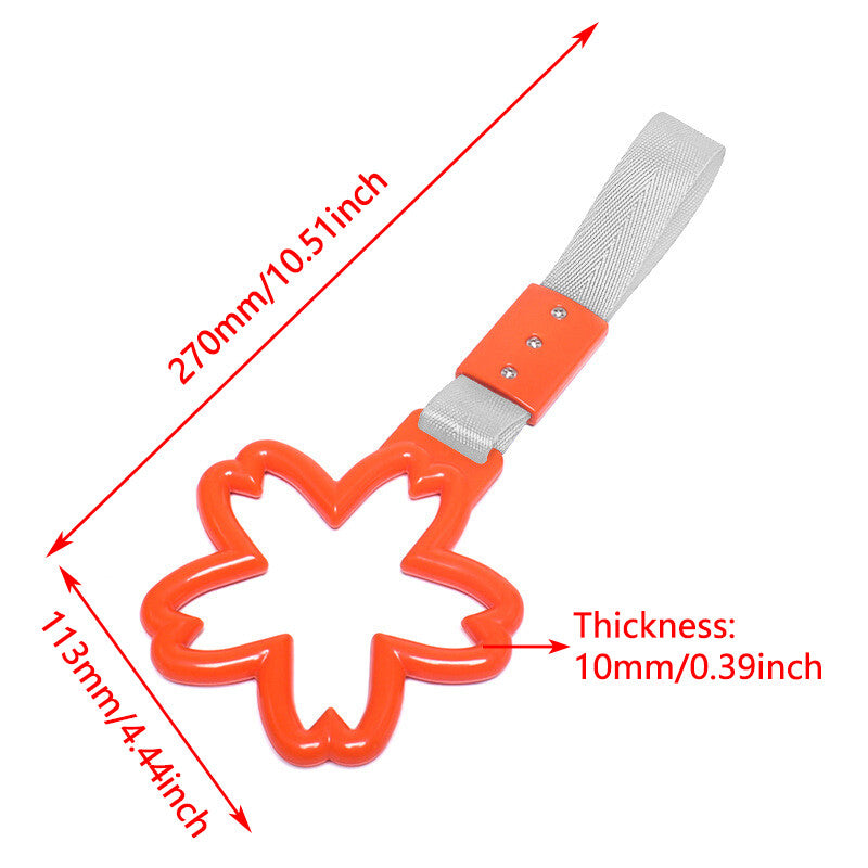 Orange Car Warning Handle Strap Subway Bus Cherry Blossom Tsurikawa Ring JDM