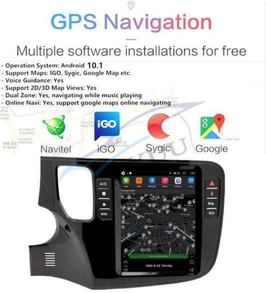 GPS 2+32G 9.7 Vertical Car Stereo Radio WiFi for Mitsubishi Outlander 3 2013-20