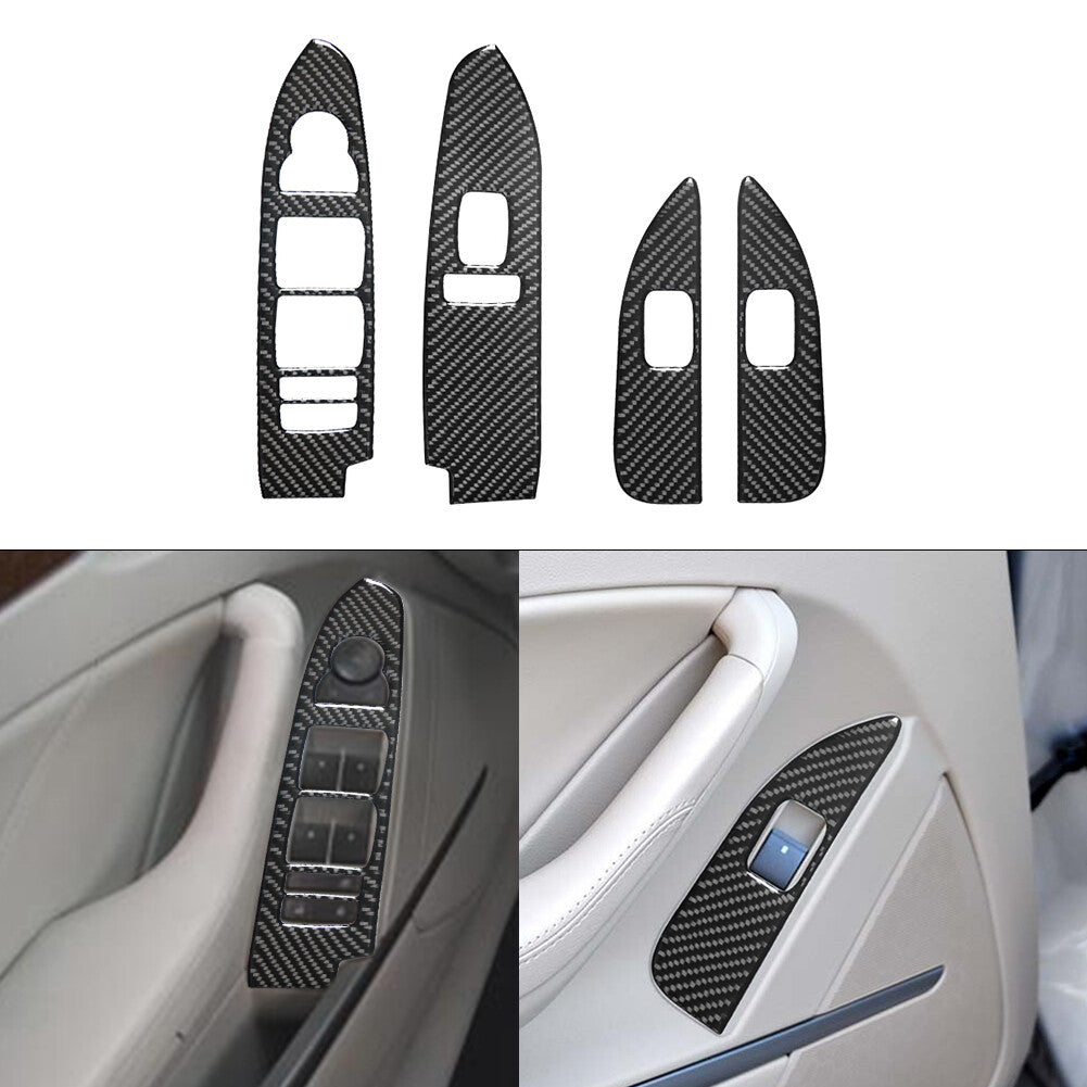 4Pcs Window Lift Panel Trim Cover Carbon Fiber for CADILLAC CTS SPORT 2008-UP