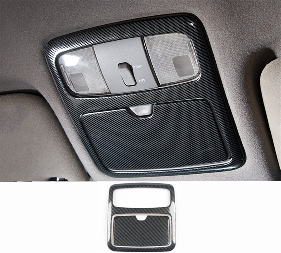 2X Carbon Fiber Front Reading Light Lamp Cover Trim for Toyota Prado FJ120 03-09