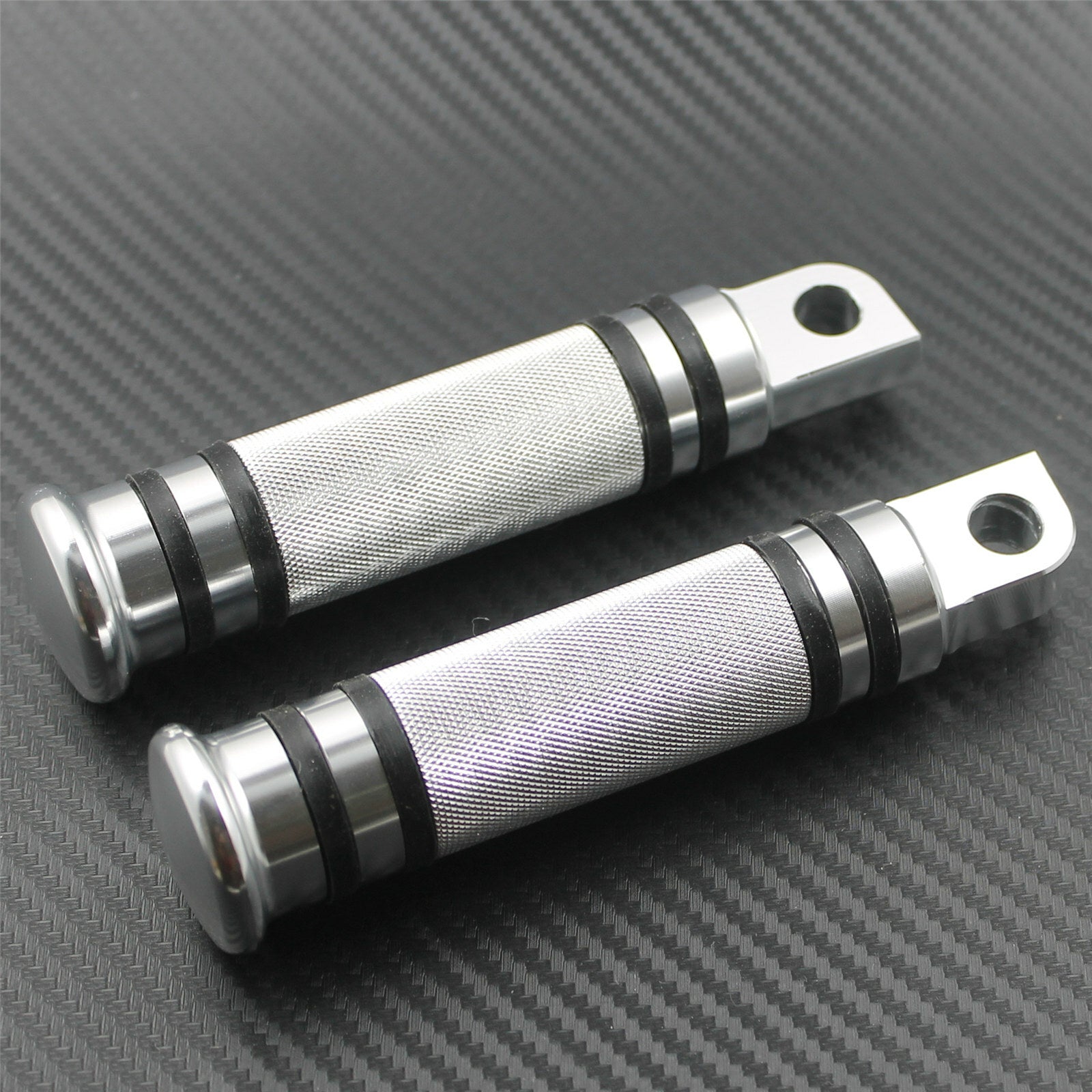 Chrome Knurled Front Rear Foot Peg Footrest Fit for Harley Touring Softail Dyna