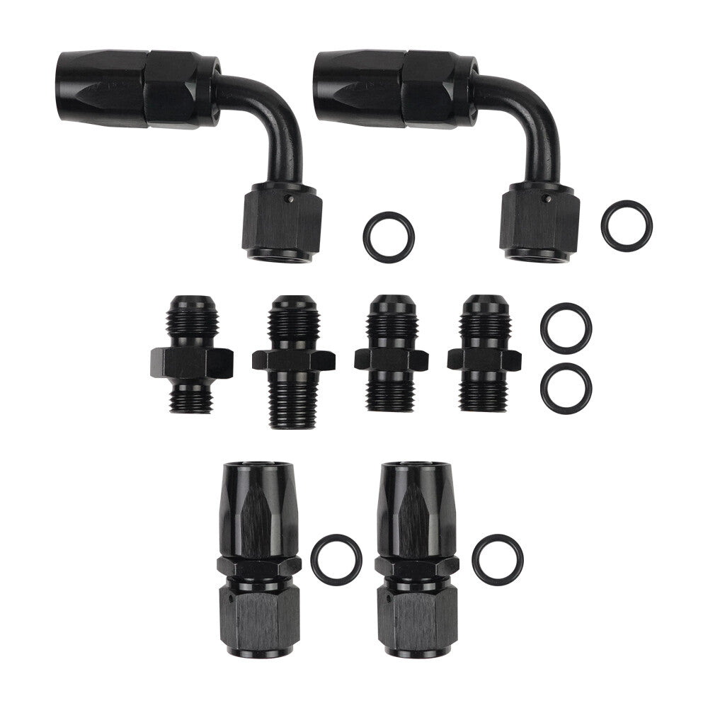 Automatic Transmission Cooler Line Kit 6AN Hose Line Kit Fit For 4L60E 4L65E Blk