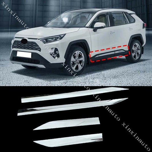 4P ABS Chrome Side Door Body Molding Panel Trim Cover for Toyota RAV4 2019-2022