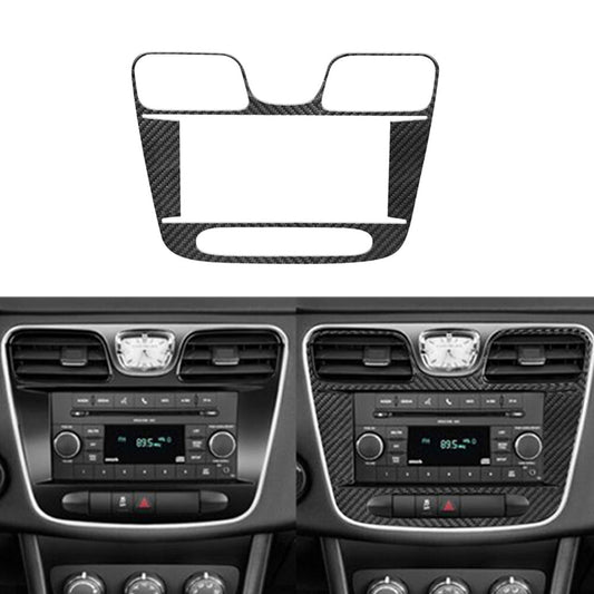 Carbon Fiber Center Multimedia Panel Frame Cover Trim for Chrysler 200 2011-2014