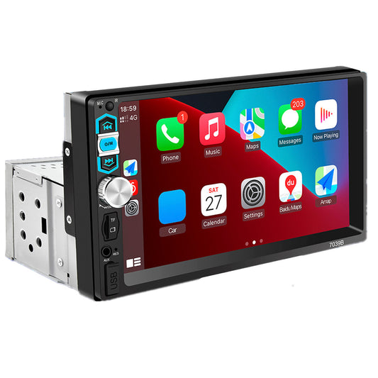 7in Single 1 DIN Car Stereo Touch Screen Radio Bluetooth MP5 Player For Carplay
